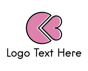 Pacman - Heart Cake Slice logo design