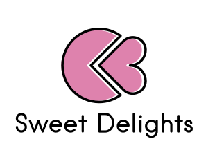 Cake - Heart Cake Slice logo design