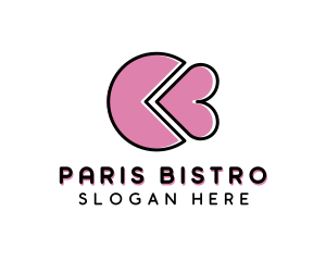 Pastry Heart Slice  logo design