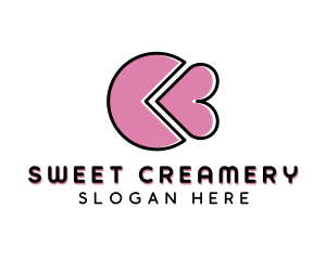 Pastry Heart Slice  logo design