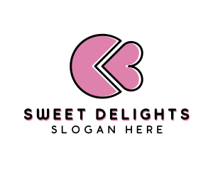 Pastry Heart Slice  logo design