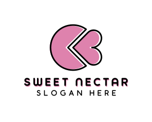 Pastry Heart Slice  logo design