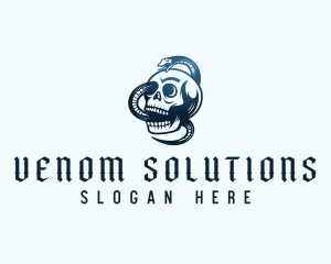 Snake Skeleton Skull logo design