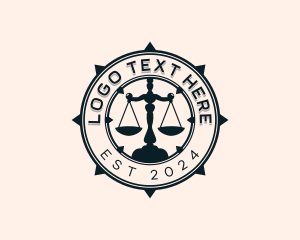 Notary - Justice Scale Law logo design