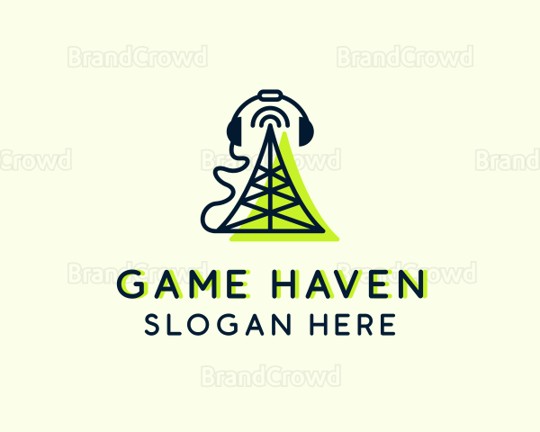 Radio Signal Headset Logo