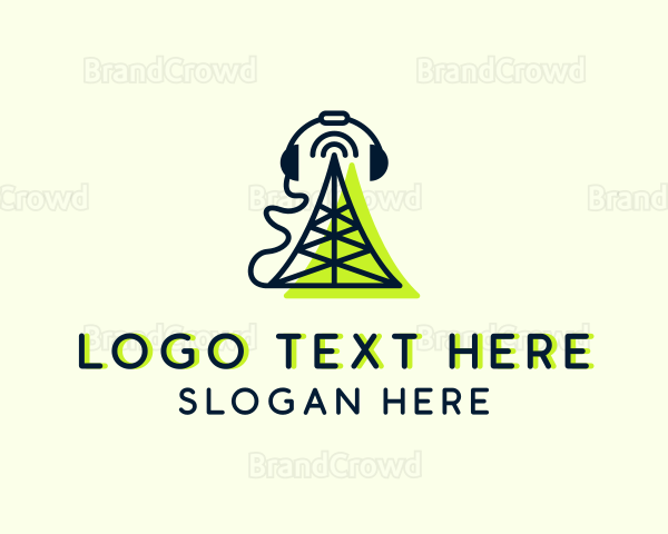 Radio Signal Headset Logo