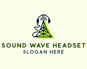 Headset - Radio Signal Headset logo design