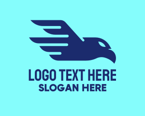 Aeronautical - Blue Flying Eagle logo design