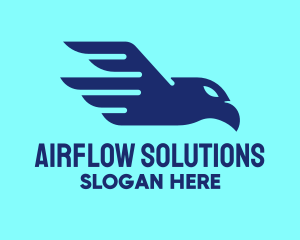 Aerodynamics - Blue Flying Eagle logo design