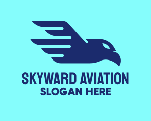 Aeronautical - Blue Flying Eagle logo design