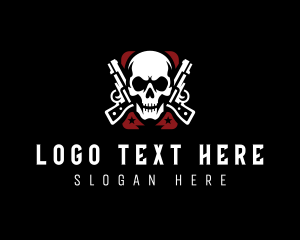 Rocket Launcher - Skull Combat Pistol logo design