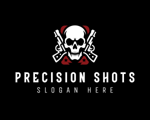 Marksmanship - Skull Combat Pistol logo design