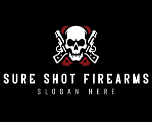 Skull Combat Pistol logo design