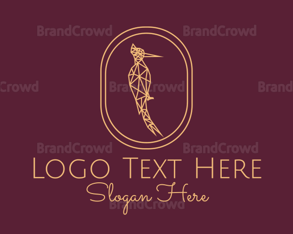 Yellow Geometric Woodpecker Logo