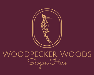 Woodpecker - Yellow Geometric Woodpecker logo design