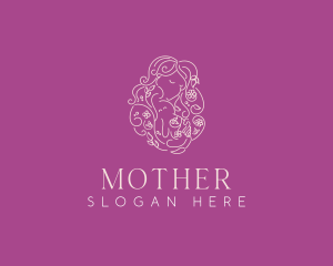 Floral Mother Child logo design