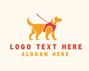 Golden Retriever - Puppy Dog Walking logo design