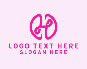 Dermatology - Fashion Loop Letter H logo design