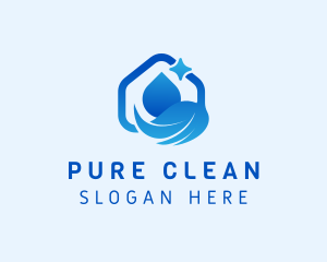 House Cleaning Broom  logo design