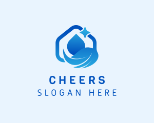 Droplet - House Cleaning Broom logo design