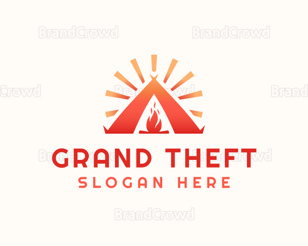 Bonfire Tent Camping Logo