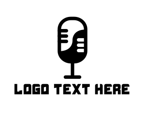 Microphone - Yin Yang Podcast Radio Microphone logo design