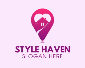 Hostel - Love Home Locator logo design
