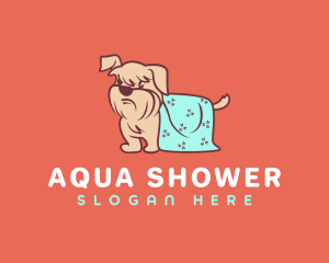 Shower - Dog Drying Towel logo design