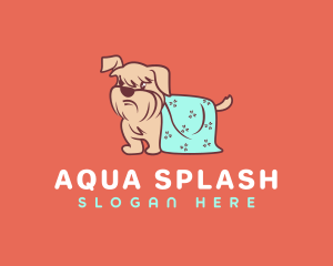 Bathing - Dog Drying Towel logo design
