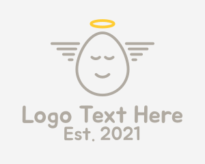 Angel - Angelic Egg Outline logo design