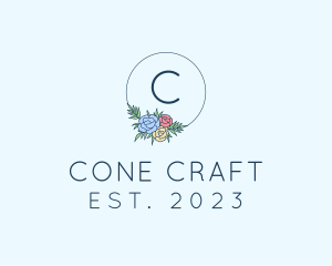 Ornamental Floral Wreath logo design