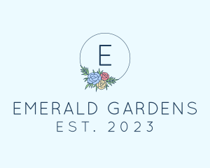 Ornamental Floral Wreath logo design