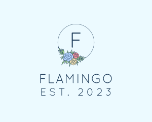 Ornamental Floral Wreath logo design