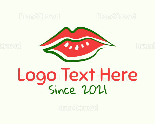 Watermelon Lipstick Lips Logo