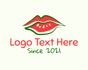 Makeup Artist - Watermelon Lipstick Lips logo design