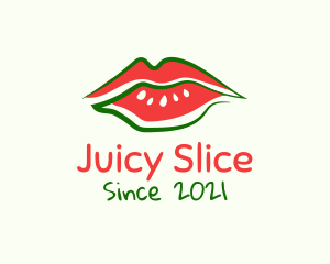 Watermelon - Watermelon Lipstick Lips logo design