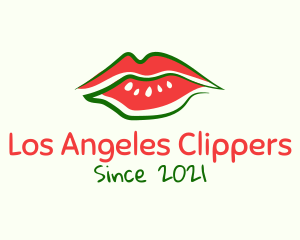 Beauty Vlogger - Watermelon Lipstick Lips logo design