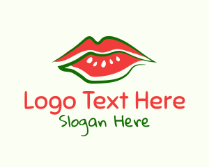 Watermelon Lipstick Lips Logo