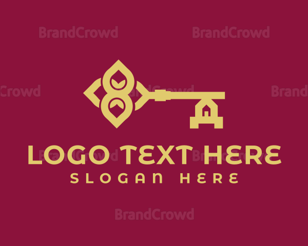 Golden Luxury House Key Logo