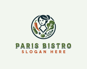 Vegetarian Asian Woman logo design