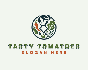 Vegetarian Asian Woman logo design