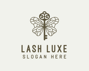 Luxury Butterfly Key logo design