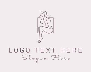 Wax Salon - Woman Naked Model logo design