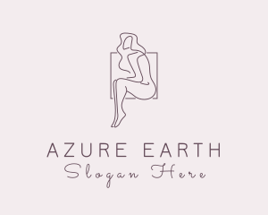 Woman Naked Model logo design