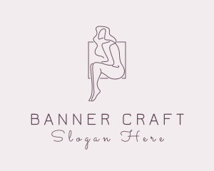 Woman Naked Model logo design