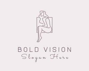 Woman Naked Model logo design