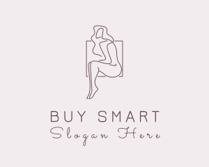 Woman Naked Model logo design