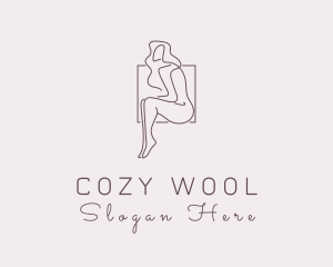 Woman Naked Model logo design