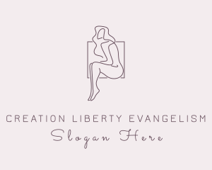 Woman Naked Model logo design