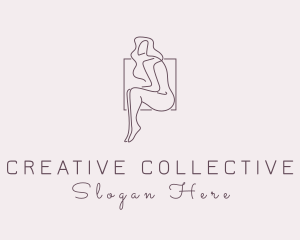 Woman Naked Model logo design